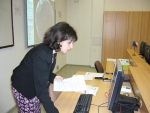 Gabriela Petříková připravuje prezentaci